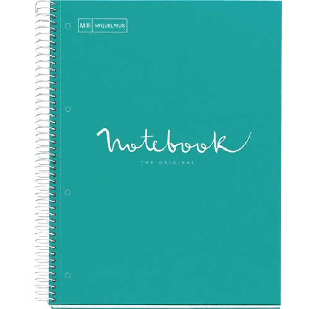 MIQUELRIUS Emotions Spirálfüzet A4 PP 5x24 lapos kockás türkiz