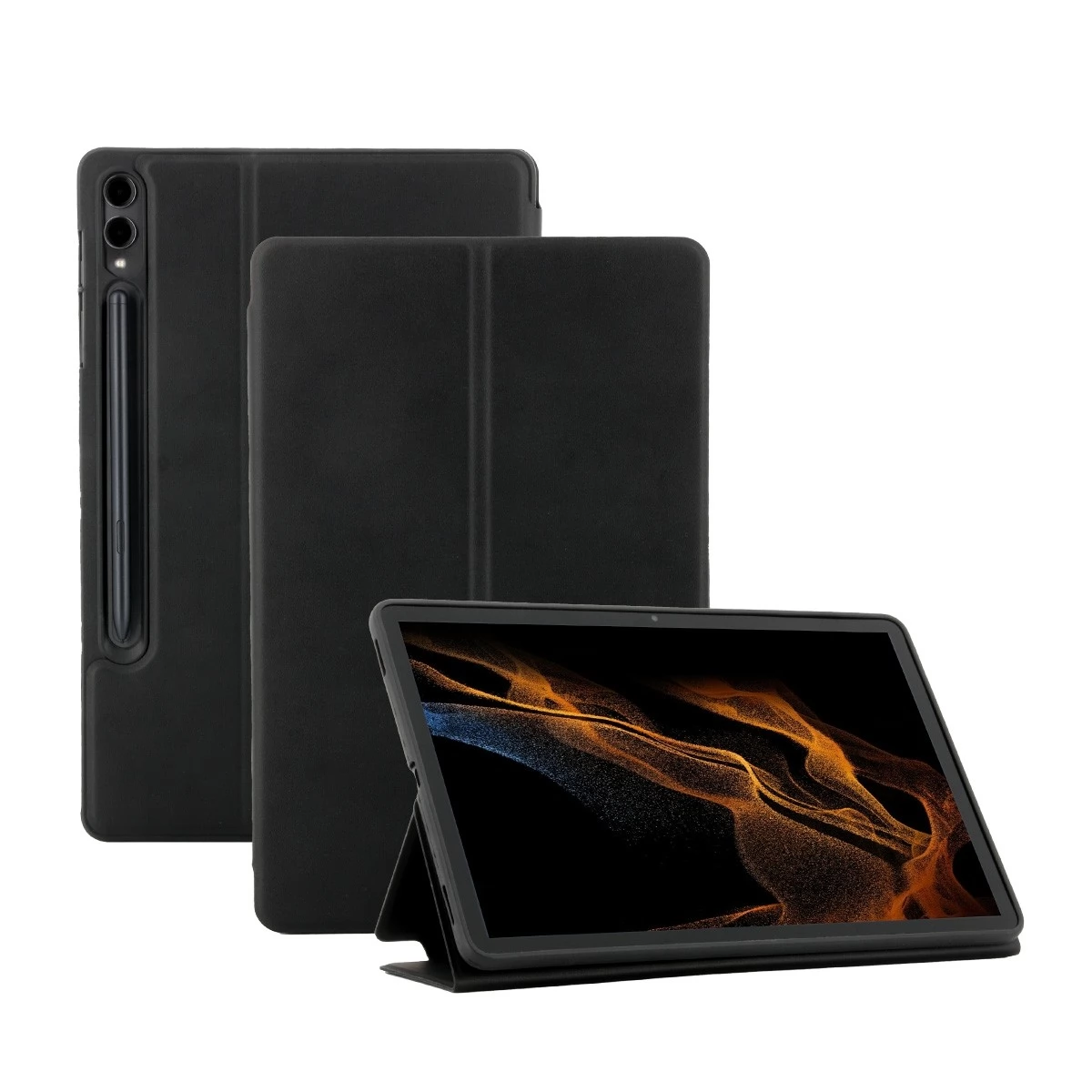 MOBILIS RE.LIFE eco-design protective case with flap for Galaxy Tab S9+ 12.4" fekete