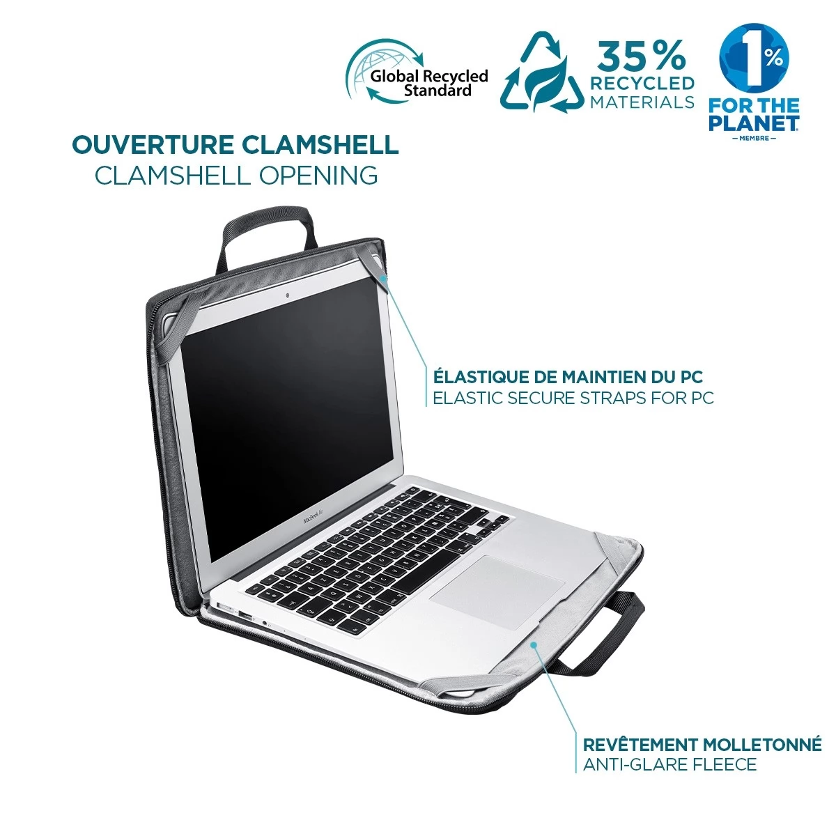 MOBILIS Trendy compact briefcase 12.5-14" fekete