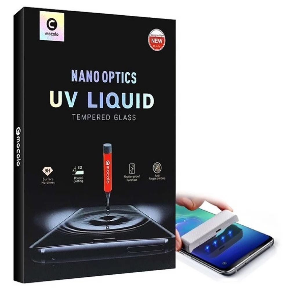MOCOLO UV Liquid kijelzővédő fólia Tempered Glass (edzett üveg) UV lámpával Samsung Galaxy S22 Ultra 5G SM-S908