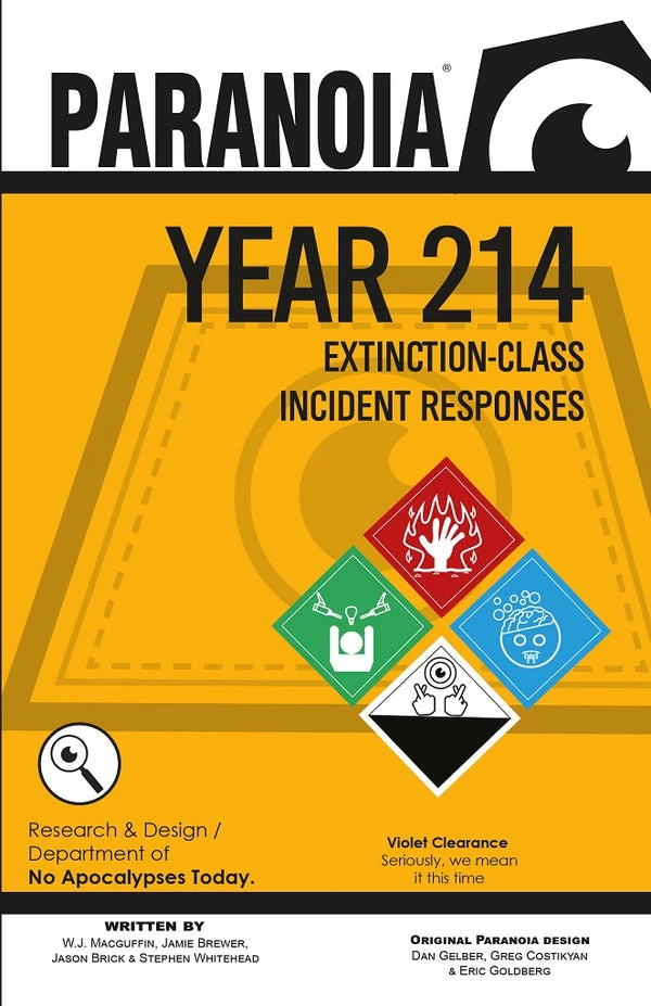 MONGOOSE PUBLISHING Paranoia RPG - Extinction-Class Incident Responses szerepjáték könyv kiegészítő