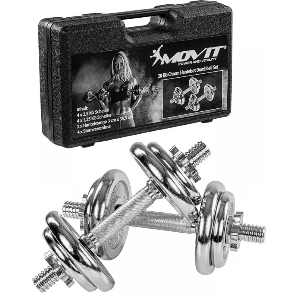 MOVIT Kézisúlyzó szett króm 2x10 kg