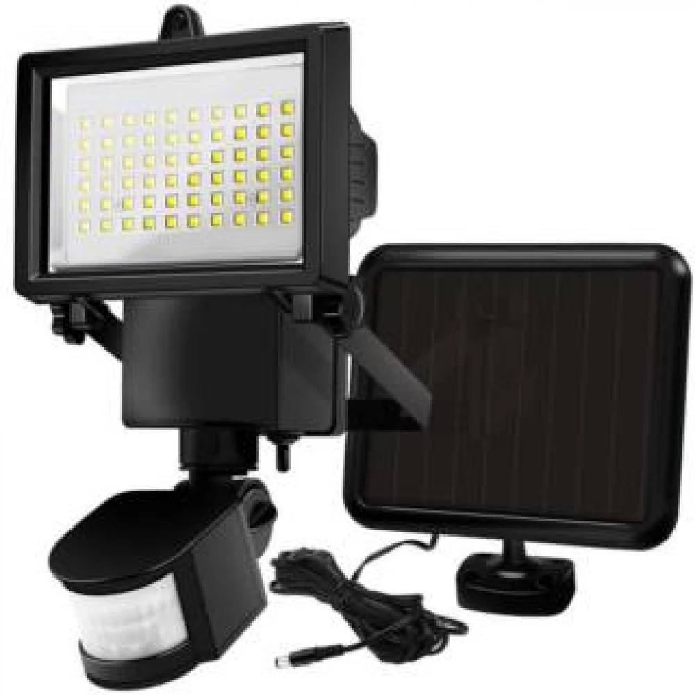 Mozgásérzékelős napelemes reflektor 60 LED