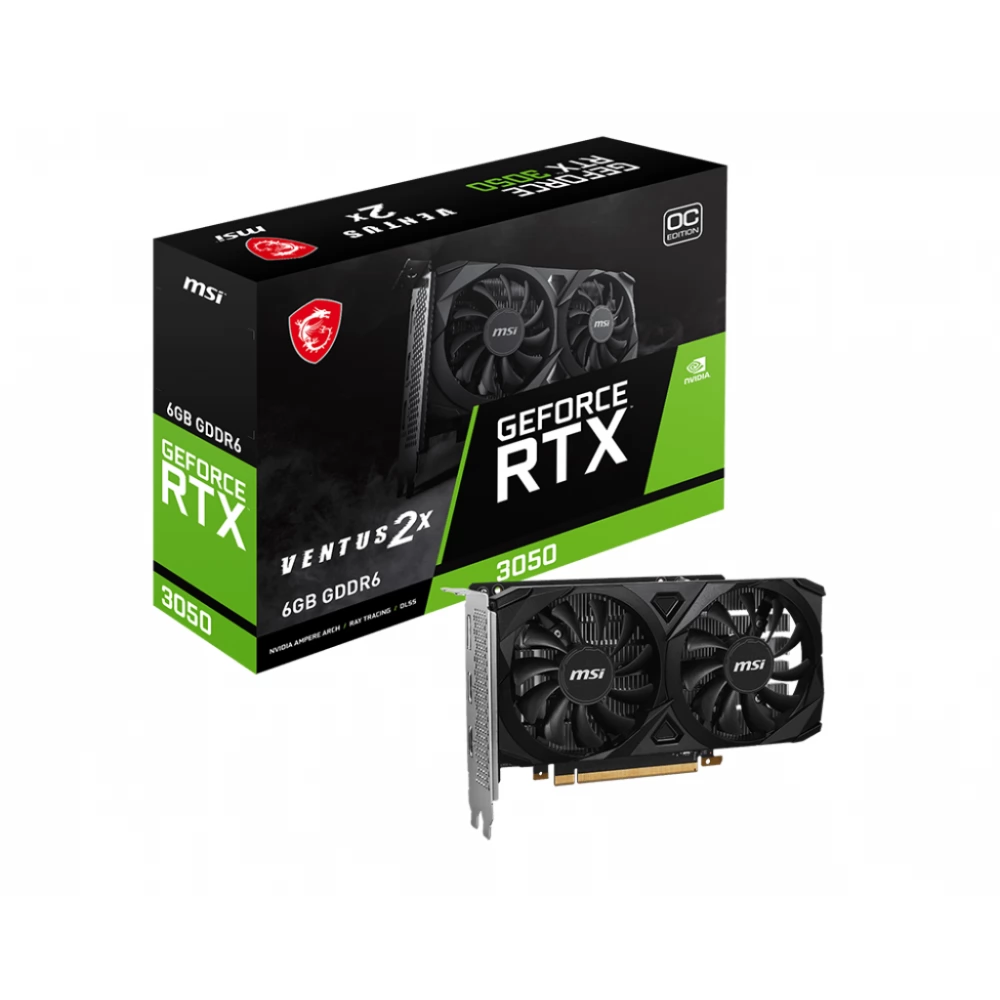 MSI GeForce RTX 3050 6GB GDDR6 VENTUS 2X OC PCIE