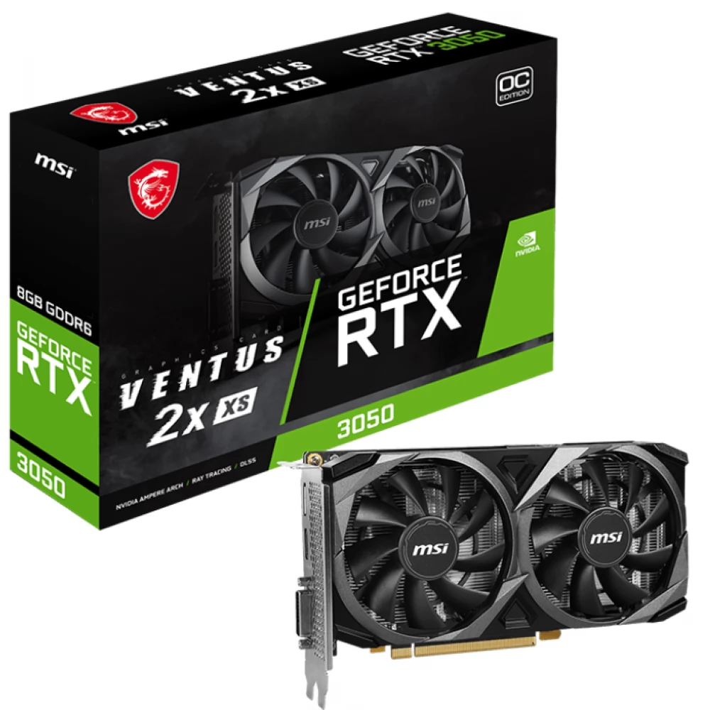 MSI GeForce RTX 3050 8GB GDDR6 Ventus 2X XS OC PCIE