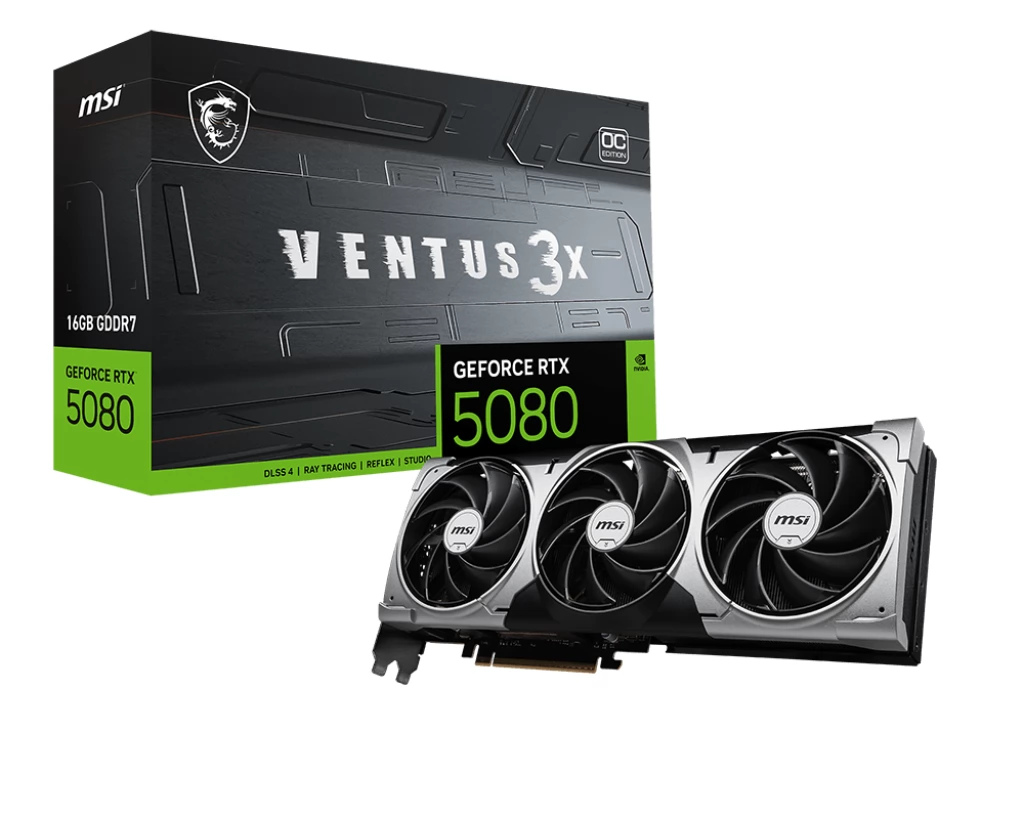 MSI VENTUS 3X OC GeForce RTX 5080 16GB GDDR7 DLSS4