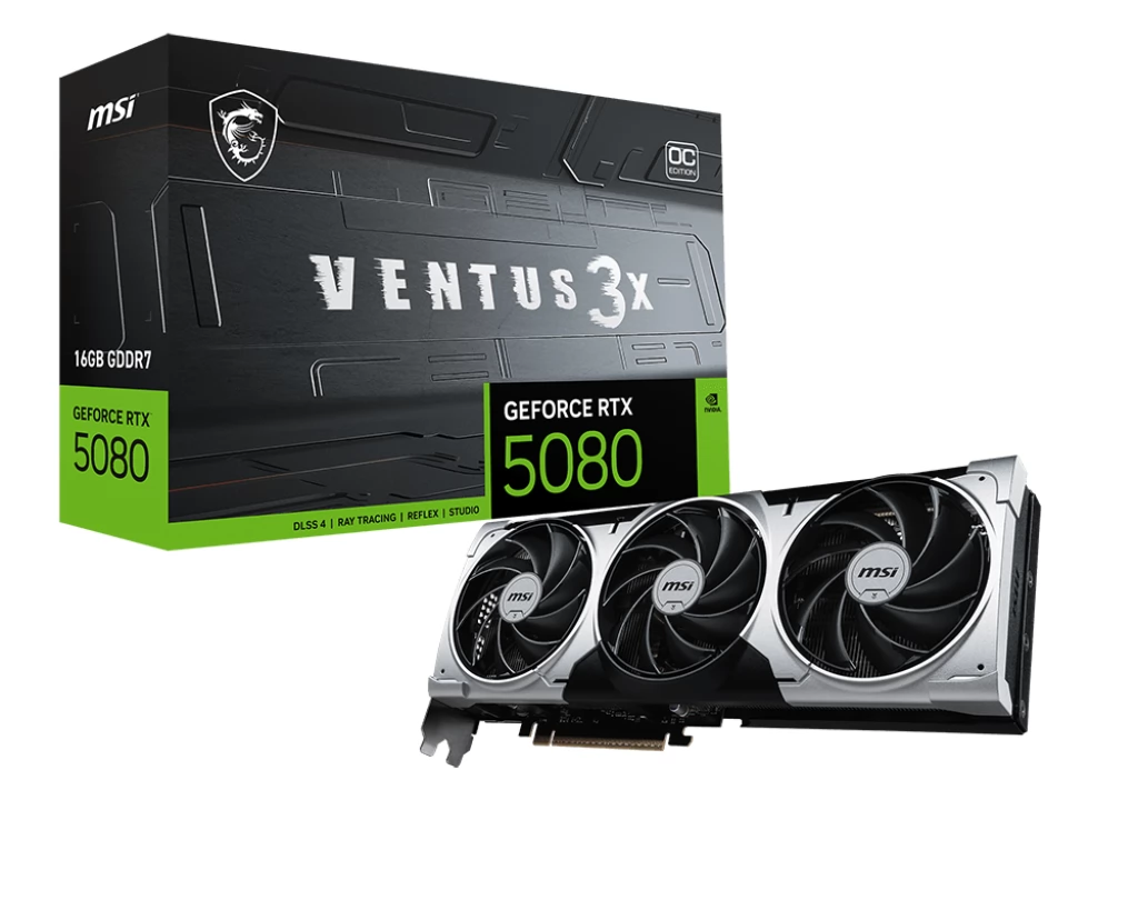 MSI VENTUS 3X OC PLUS GeForce RTX 5080 16GB GDDR7 DLSS4