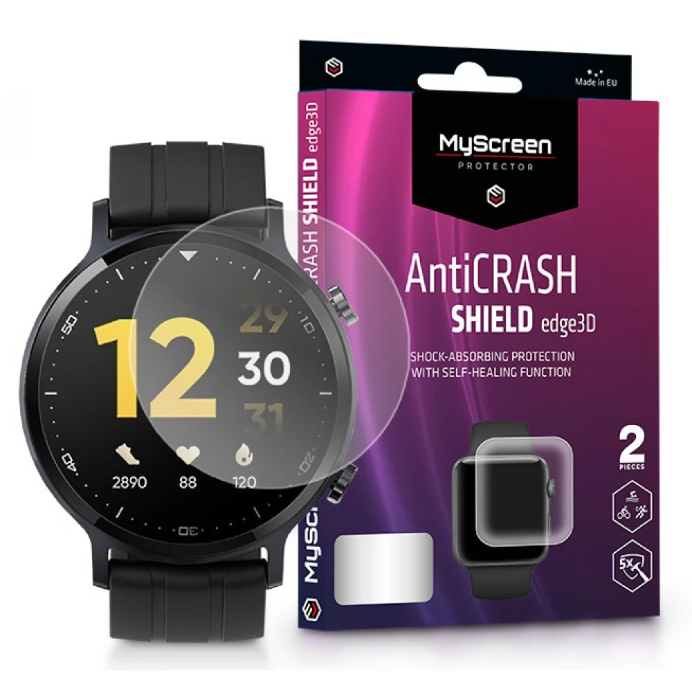 MYSCREEN AntiCrash Shield Edge 3D kijelzővédő Realme Watch S Pro 2db