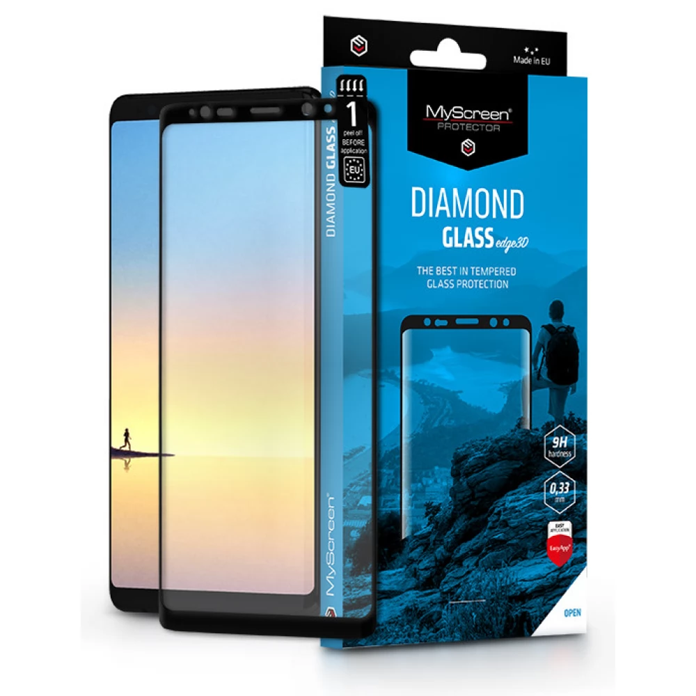 MYSCREEN Diamond Glass Edge 3D képernyővédő Samsung Galaxy Note 8 fekete
