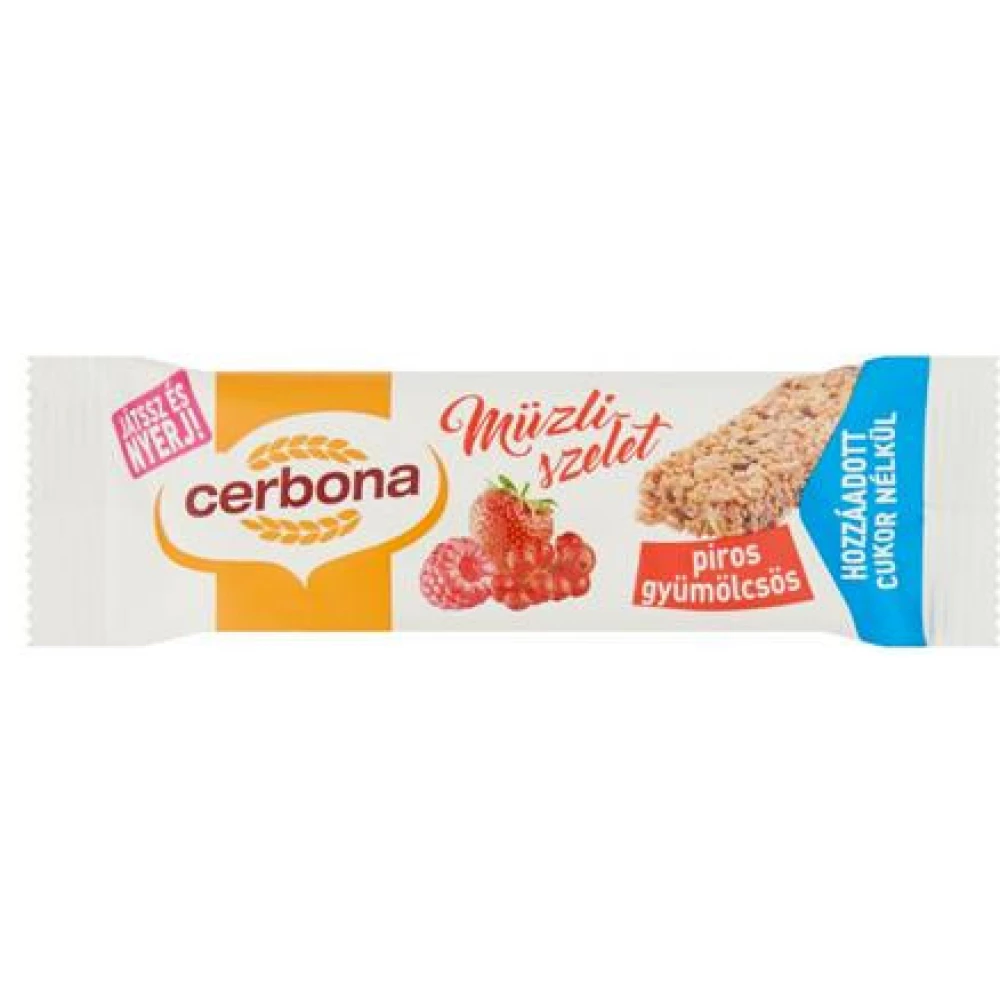 Müzliszelet 20 g piros gyümölcsös