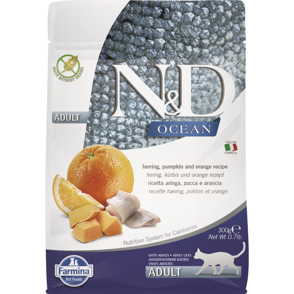 N&D Cat Ocean hering sütőtök narancs adult 300g