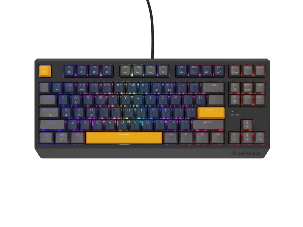 NATEC Genesis Thor 230 TKL Outemu Panda RGB US Angol Naval Blue Positive