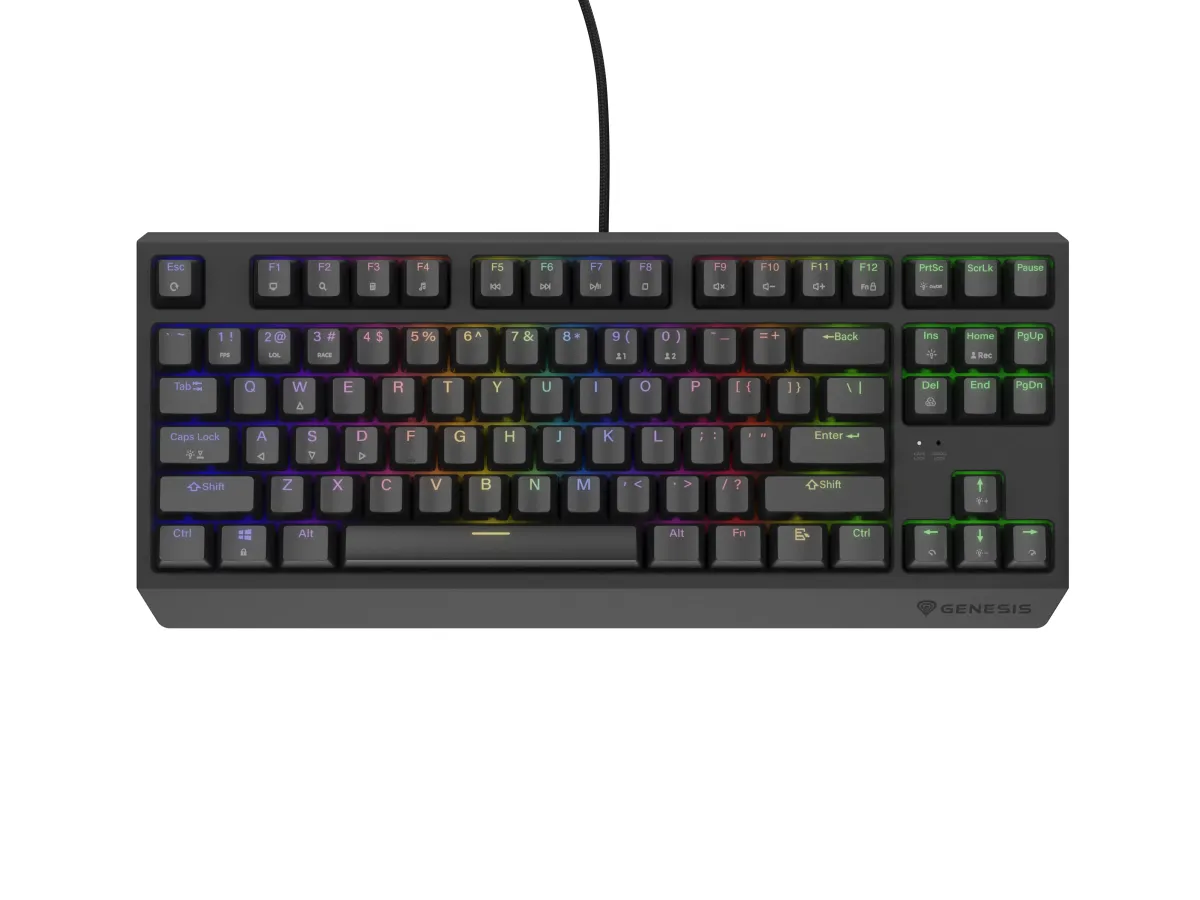 NATEC Genesis Thor 230 TKL Outemu Red RGB US Angol fekete