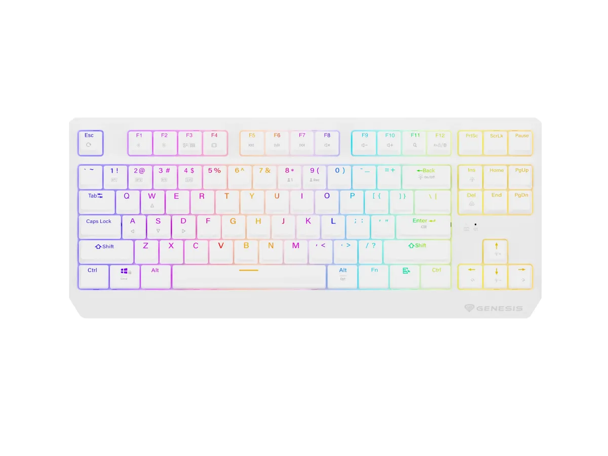 NATEC Genesis Thor 230 TKL Wireless Outemu Red RGB US Angol fehér