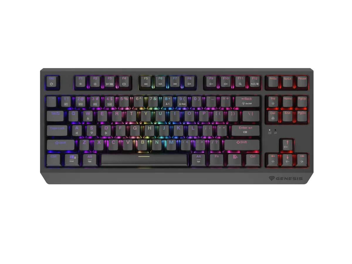 NATEC Genesis Thor 230 TKL Wireless Outemu Red RGB US Angol fekete