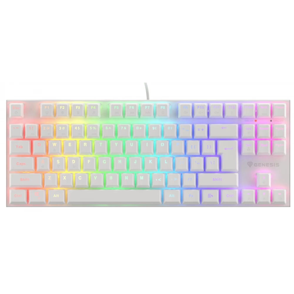 NATEC Genesis Thor 303 TKL Outemu Peach Silent US Angol fehér