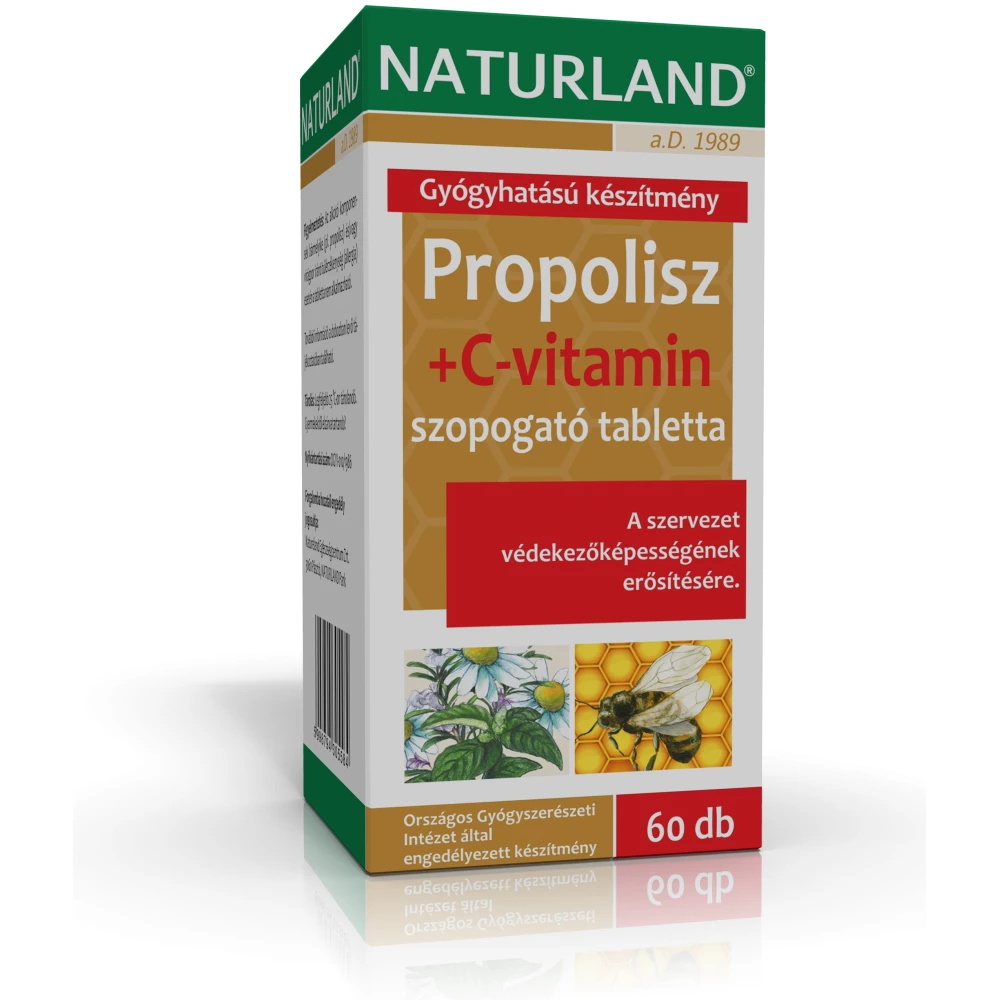 Naturland propolisz+c-vitamin tabletta 60 db
