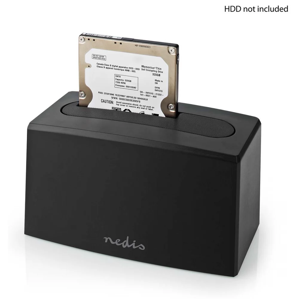 NEDIS HDDUSB3210BK Dokkoló 2.5-3.5" SATA HDD USB 3.2 Gen1 fekete