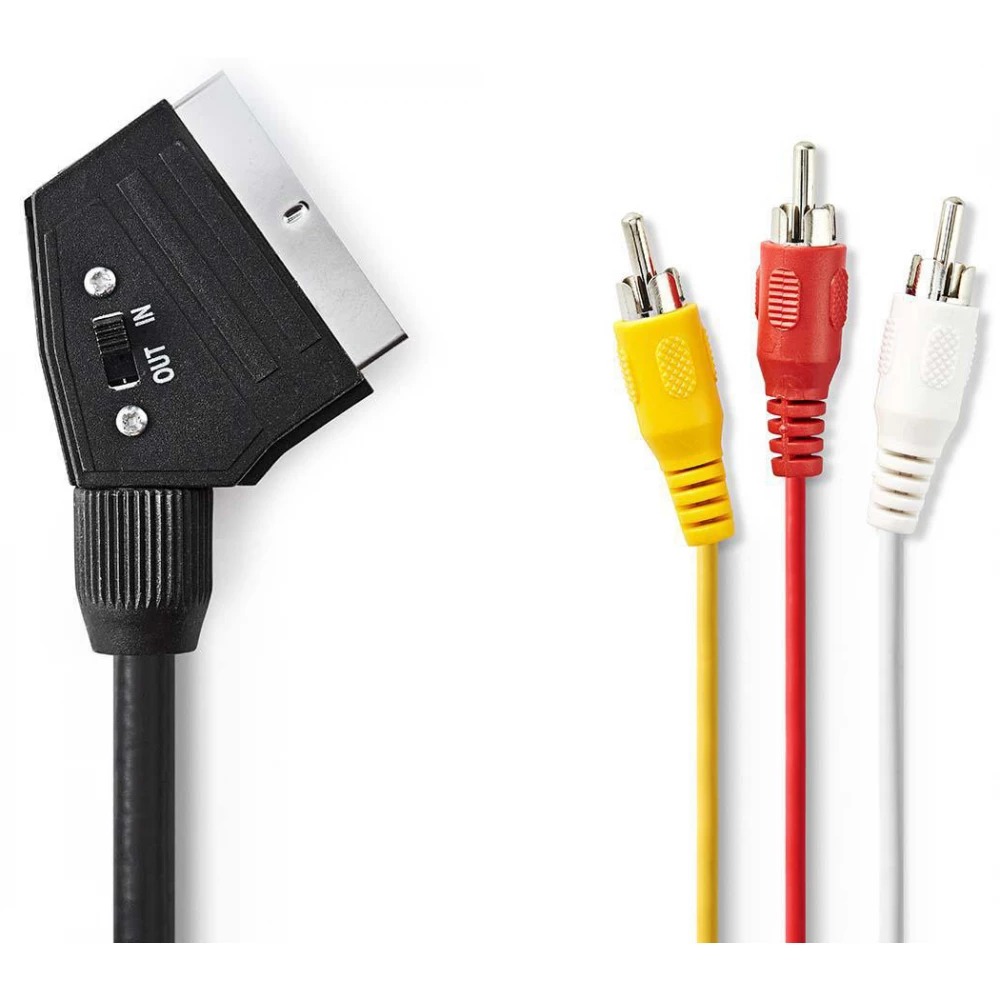 NEDIS SCART RCA Átalakító Fekete 1m CVGP31130BK10