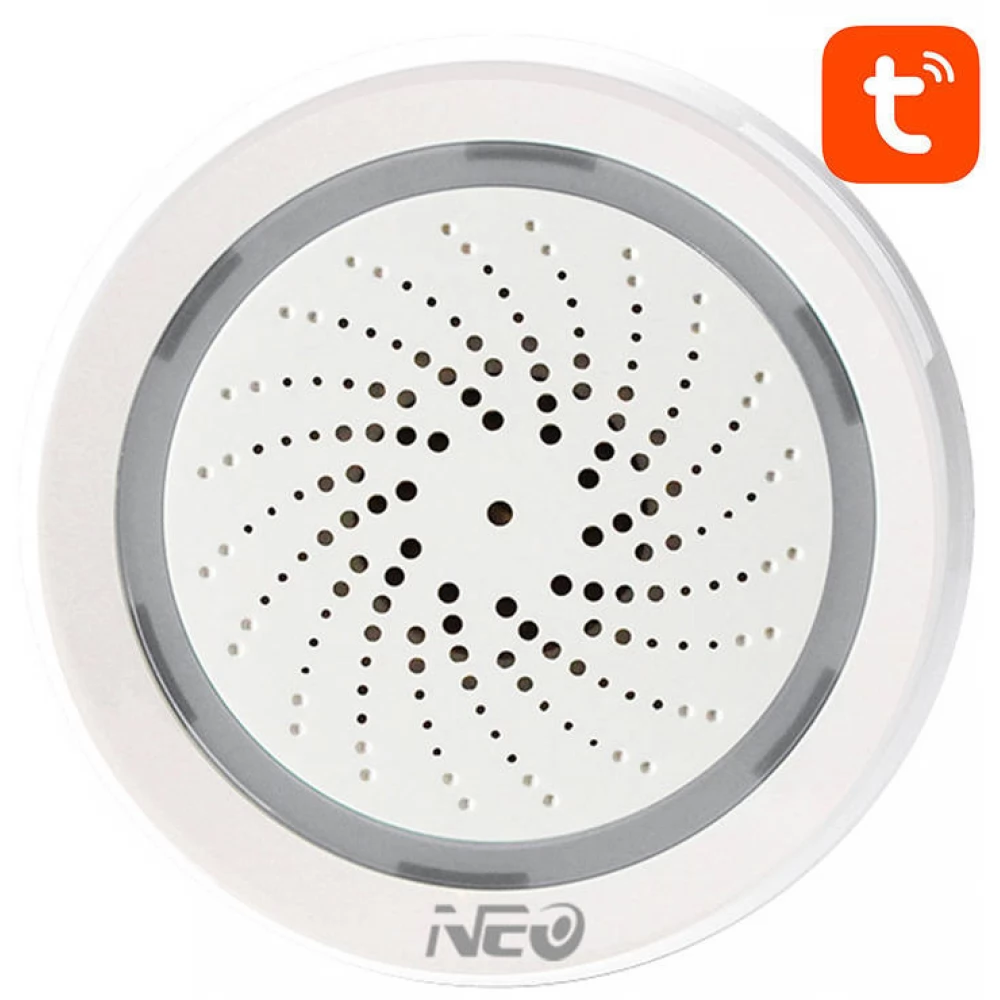 NEO NAS-AB02WT sziréna hőmérséklet és páratartalom mérővel