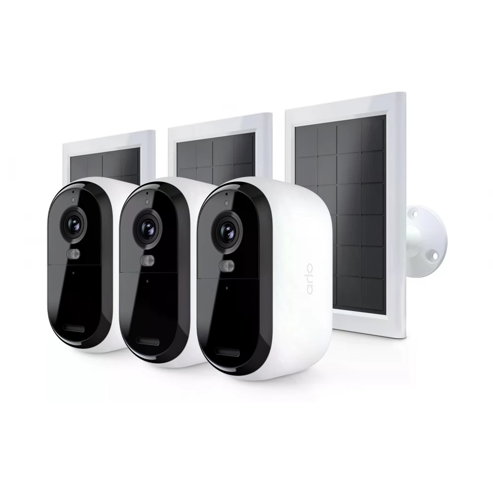 NETGEAR Arlo Essential (Gen 2) outdor 2K IP kamera 3 db + 3 db Solar panel csomag