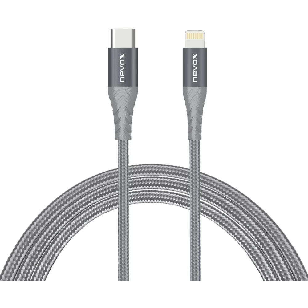 NEVOX USB 2.0 Type C Lightning Töltő/adat Szürke 2m 1886