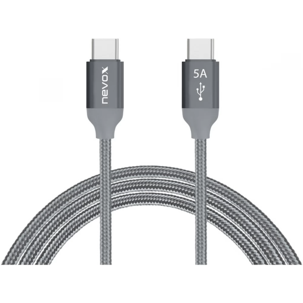 NEVOX USB 2.0 Type C Összekötő Szürke 2m 1654