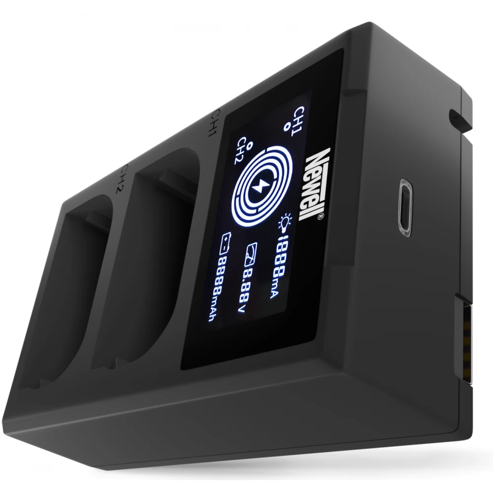 NEWELL FDL-USB-C duplatöltő LP-E6 akkumulátorhoz