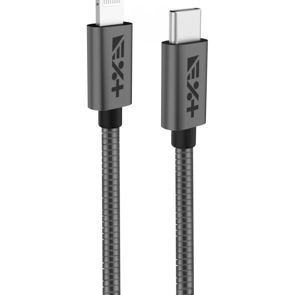 NEXT ONE USB 2.0 Type C Lightning Töltő/adat Szürke 1.2m LGHT-USBC-MET-SG