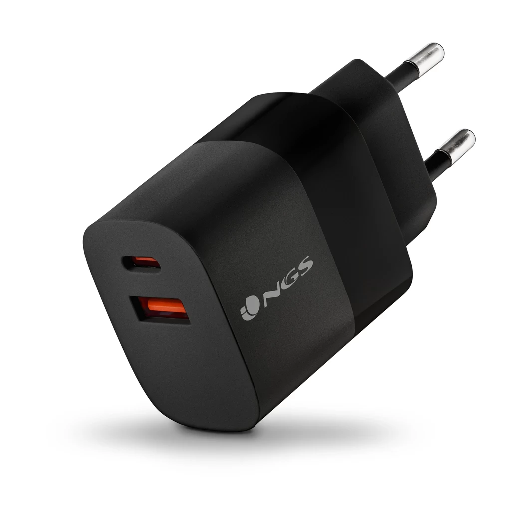 NGS Hálózati Töltő PD3.0 - 1 db USB-C + 1 db USB-A kimenettel 33W fekete