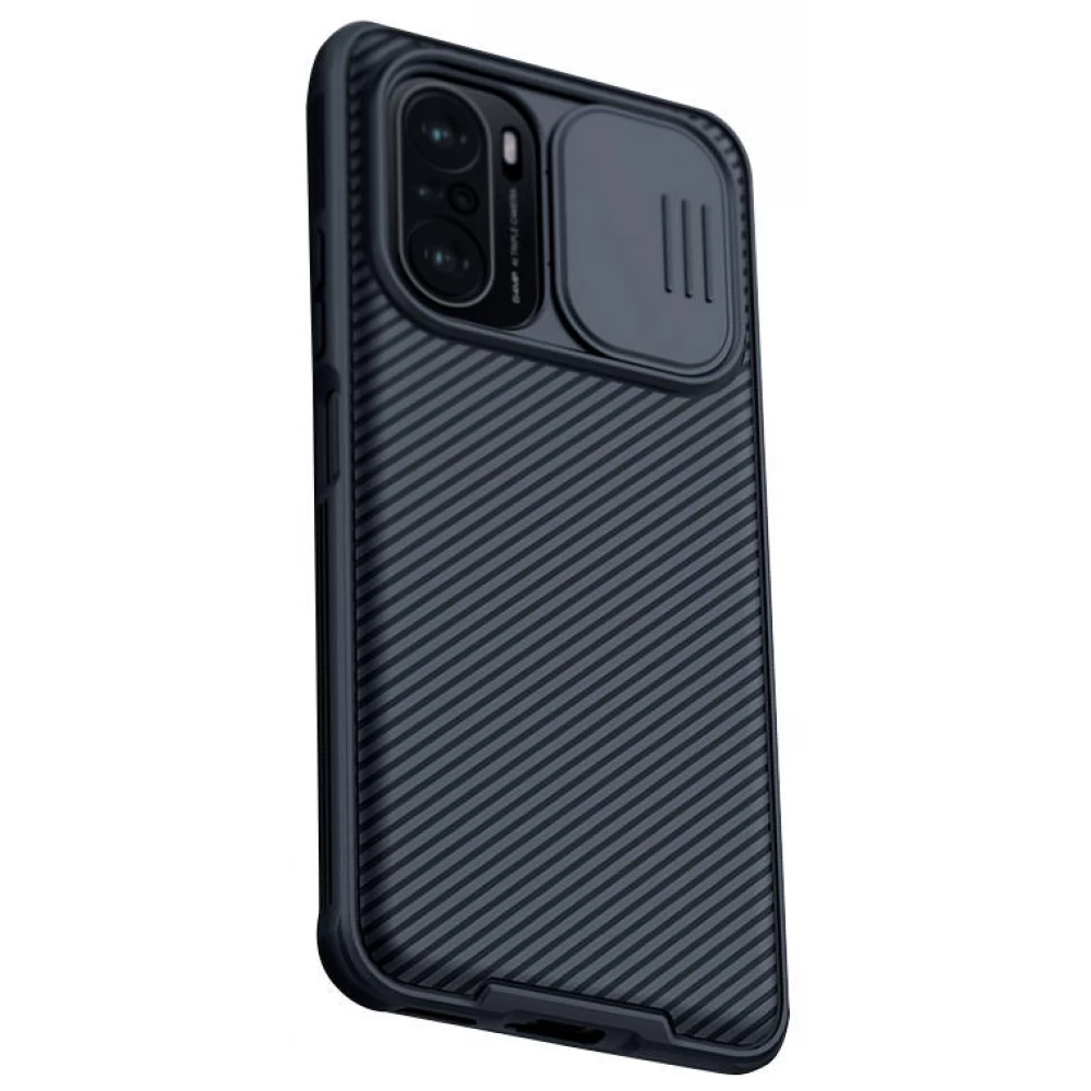 NILLKIN CamShield hátlap csúsztatható kameravédelem Xiaomi Redmi K40 / Pro / Pro+ / Mi 11i / Poco F3 / 11X / 11X Pro fekete