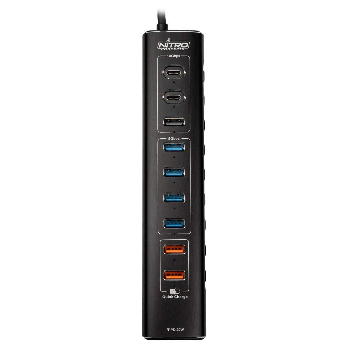 NITRO CONCEPTS UH1 10-Port HYBRID USB HUB