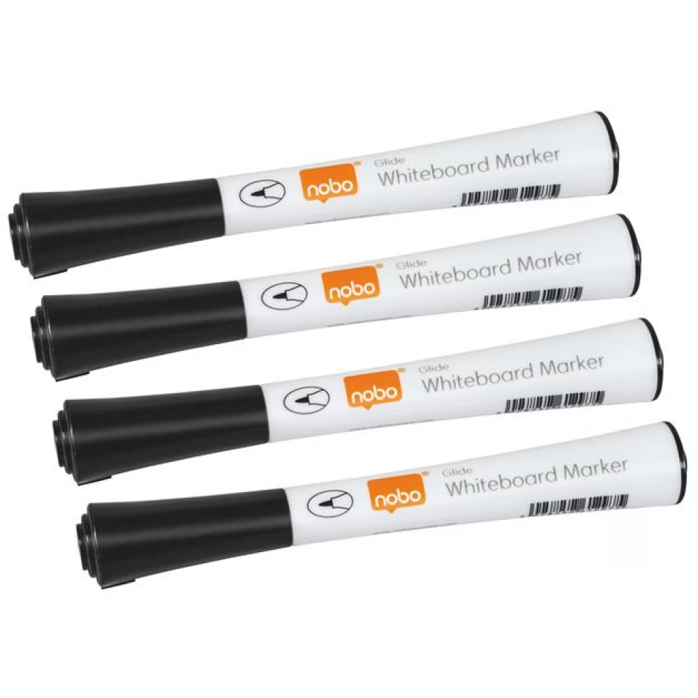 NOBO Glide Táblamarker kúpos hegyű 1 mm fekete 4 db