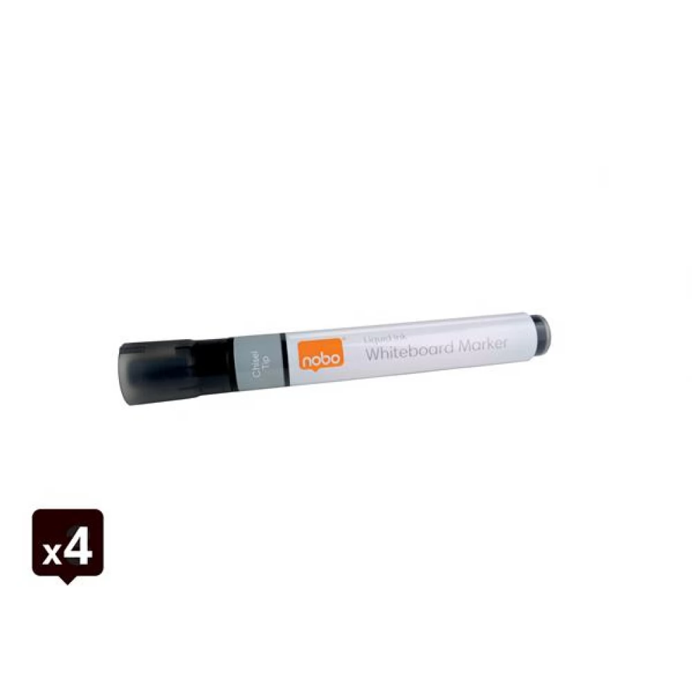 NOBO Táblamarker vágott hegyű 4 mm fekete 4 db