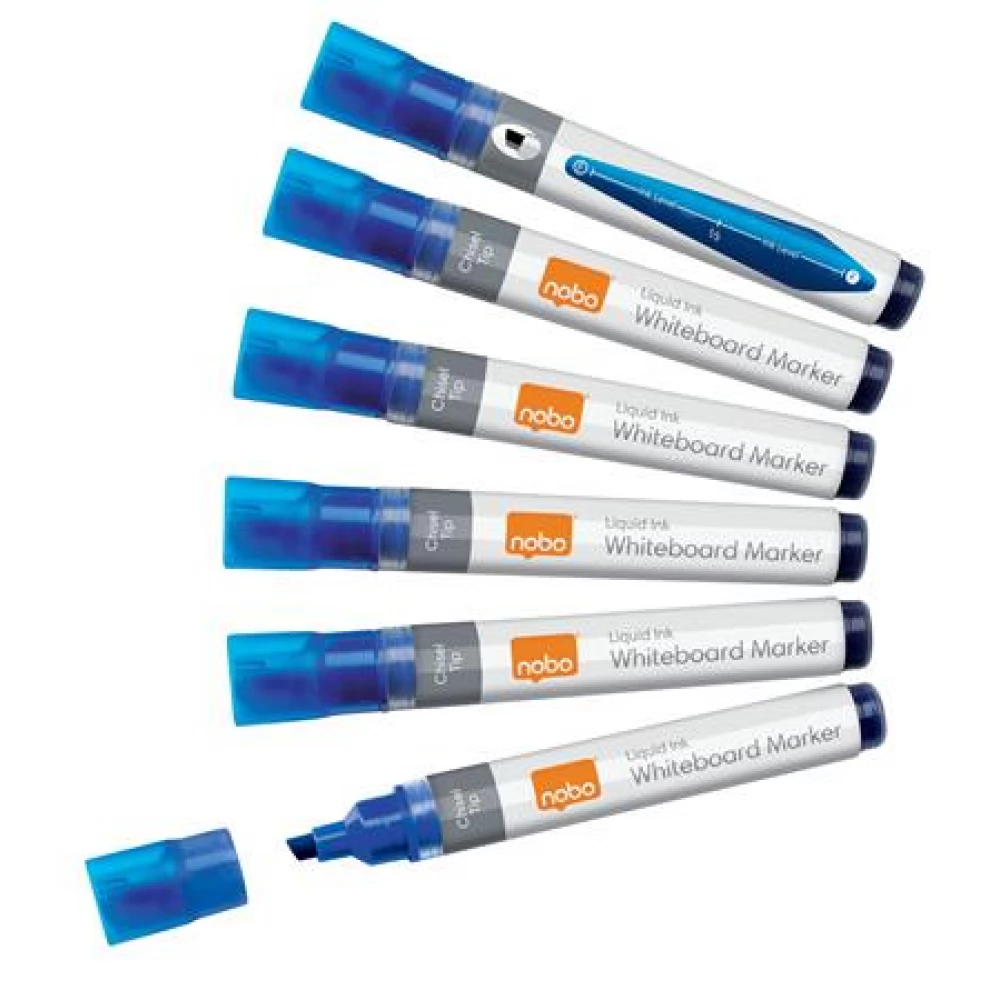 NOBO Táblamarker vágott hegyű 4 mm kék 10 db