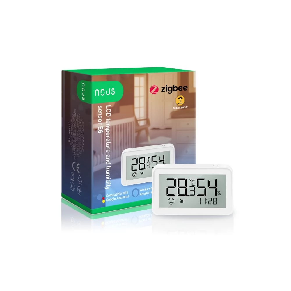 NOUS E6 okos Tuya Zigbee hőmérséklet és páratartalom érzékelő