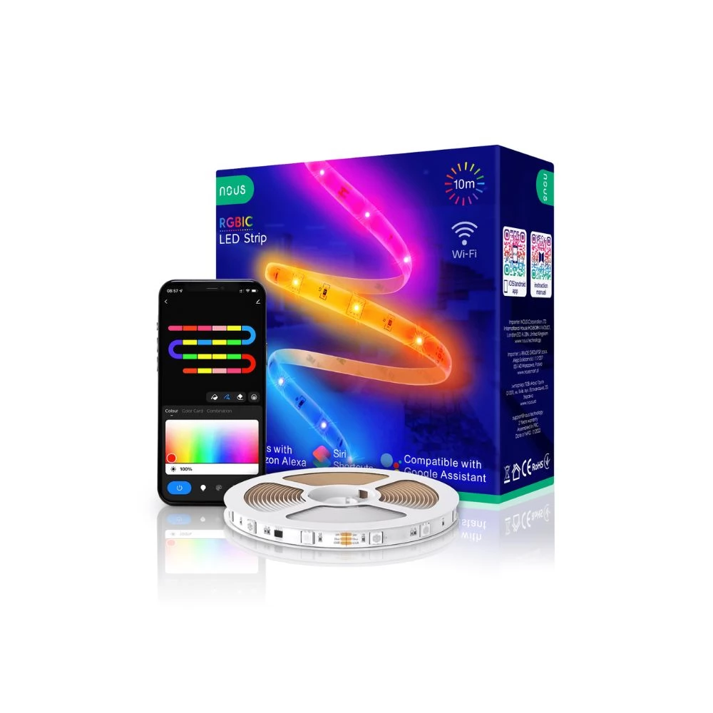 NOUS F5 okos Tuya Wi-FI RGBIC LED szalag 10 méter