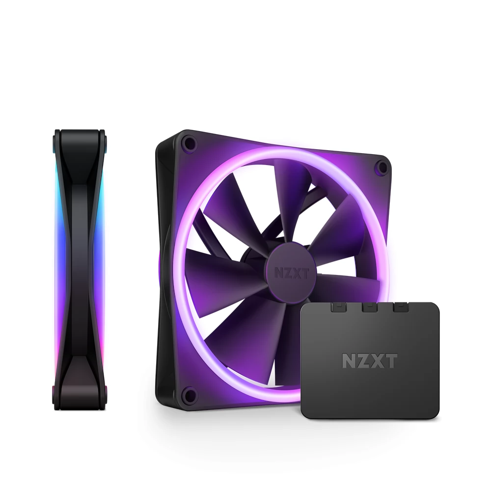 NZXT F140 RGB DUO fekete 2 darabos szett