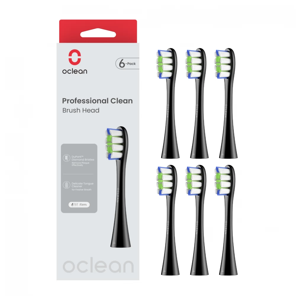 OCLEAN Professional Clean elektromos fogkefe pót fej (6db) fekete