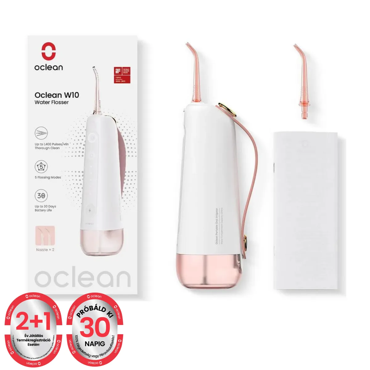 OCLEAN W10 New-2 Szájzuhany rózsaszín