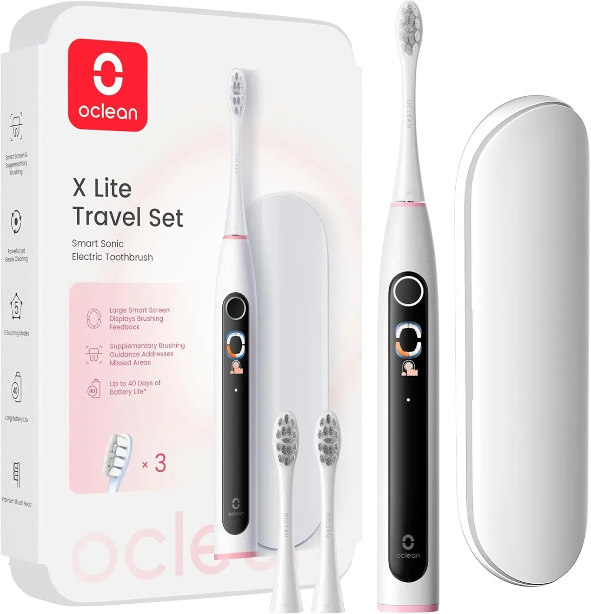 OCLEAN X Lite Travel Set Elektromos fogkefe készlet szürke