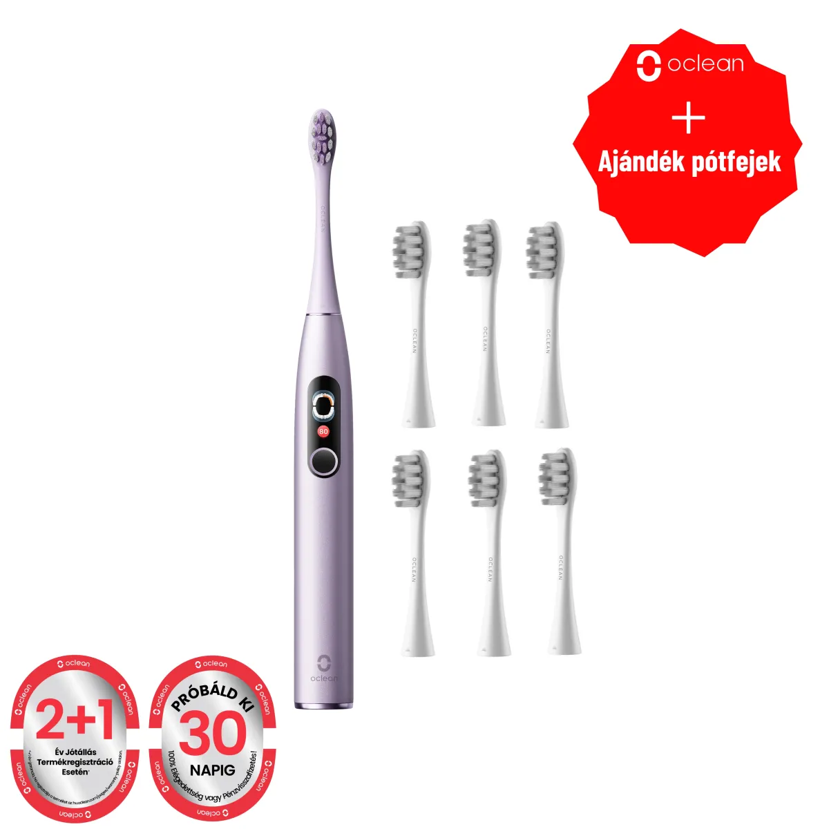 OCLEAN X Pro Digital Elektromos fogkefe lila + pótfej