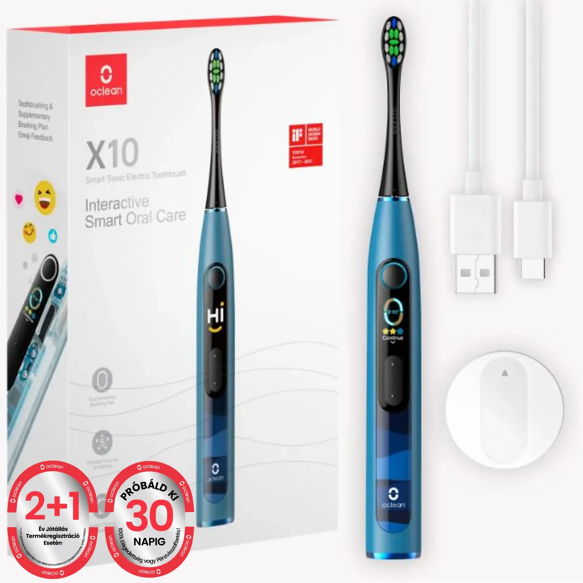 OCLEAN X10 Elektromos fogkefe kék