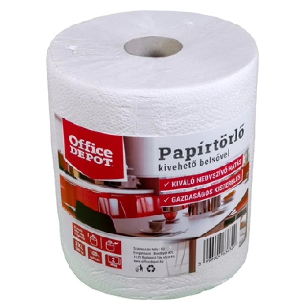 OFFICE DEPOT tekercses kéztörlő 2 rétegű fehér