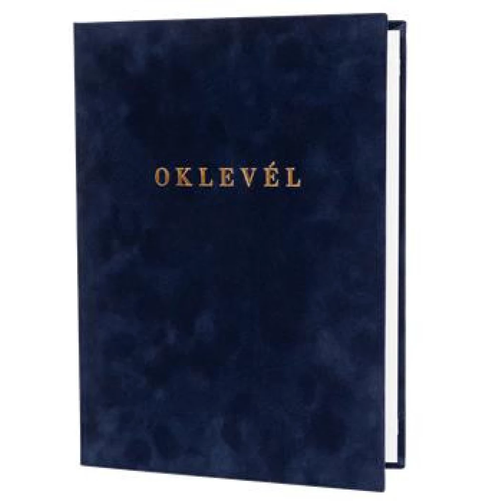 Oklevéltartó A4 exclusiv aranyozva kék