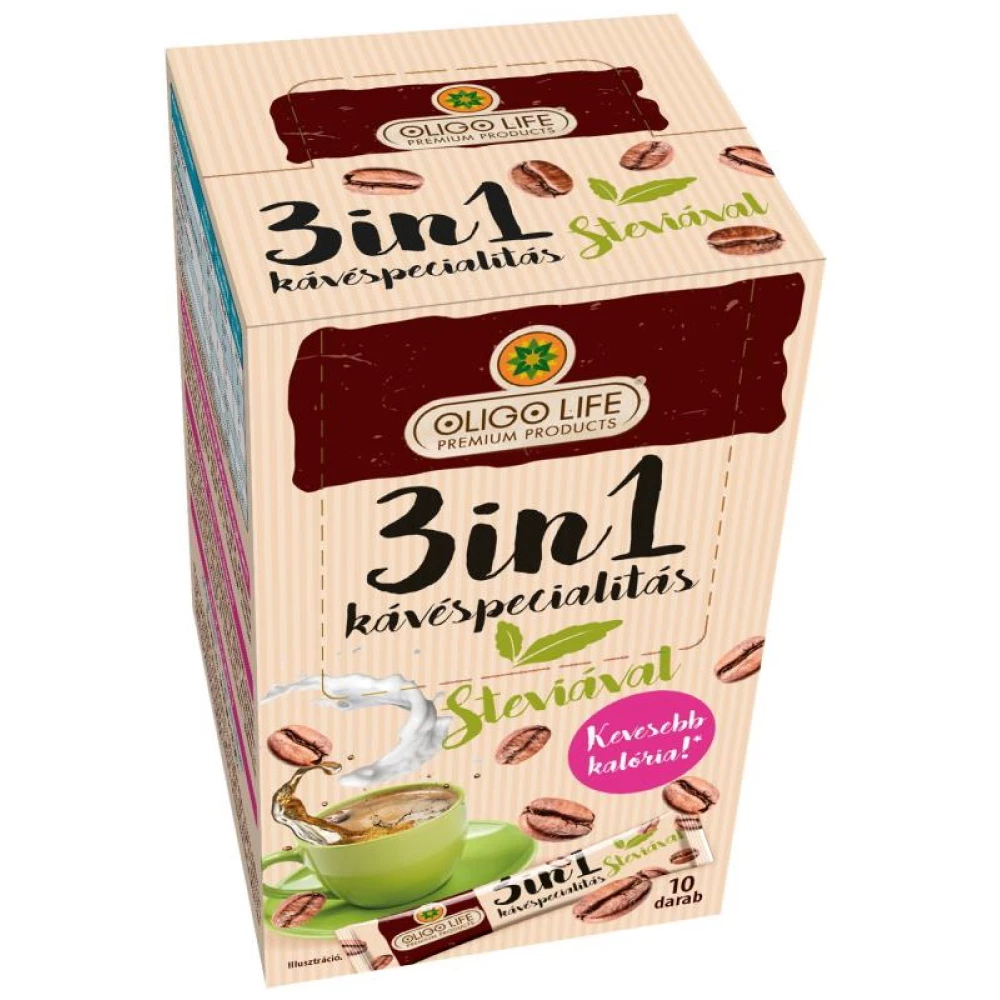Oligolife 3in1 kávéspecialitás édesítőszerrel 10db 100 g