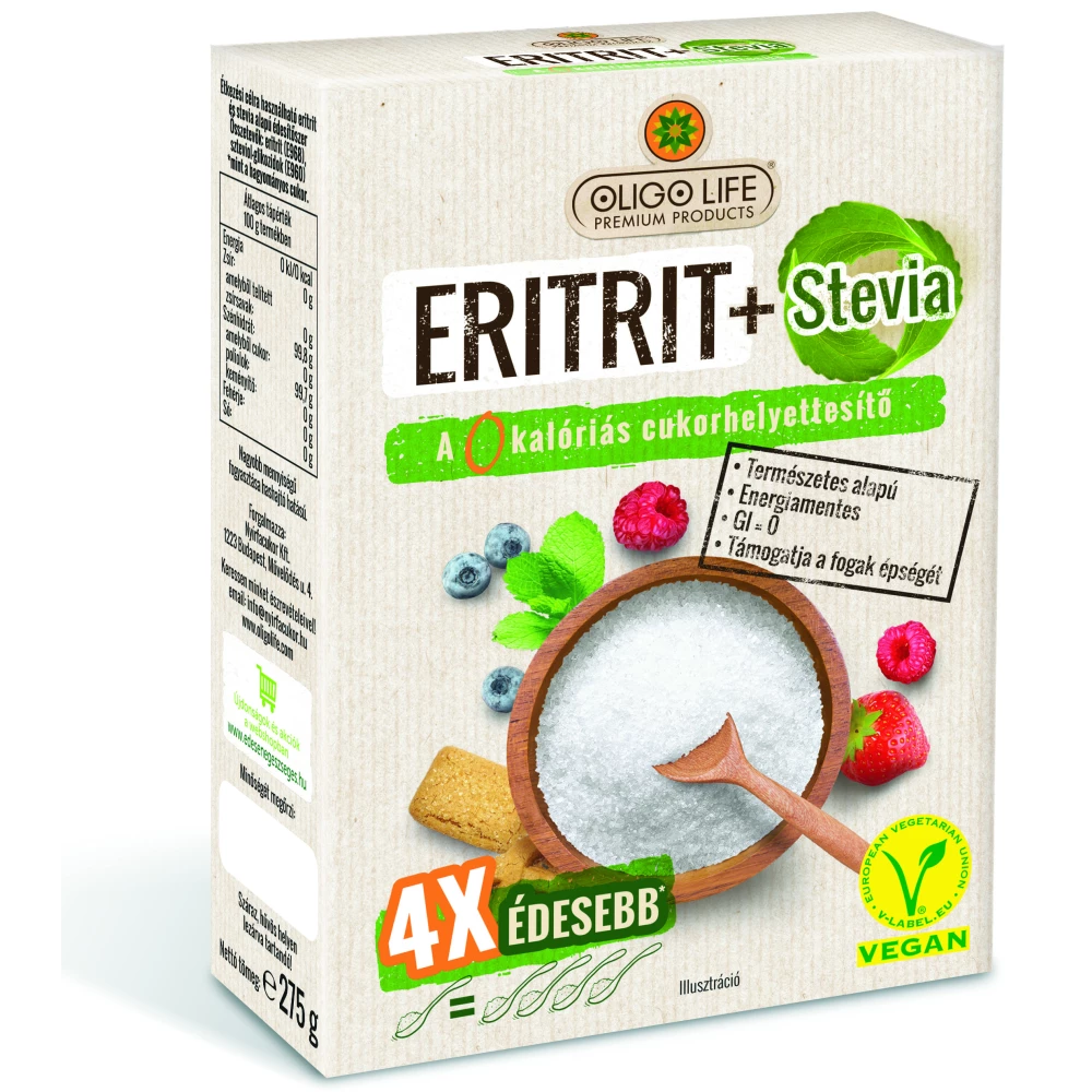 Oligolife Oligo life eritrit+stevia 4x édesebb 275 g