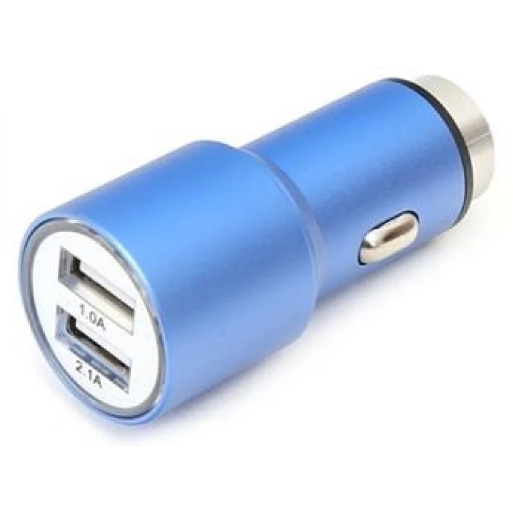 OMEGA Autós töltő 2xUSB 2.1A kék