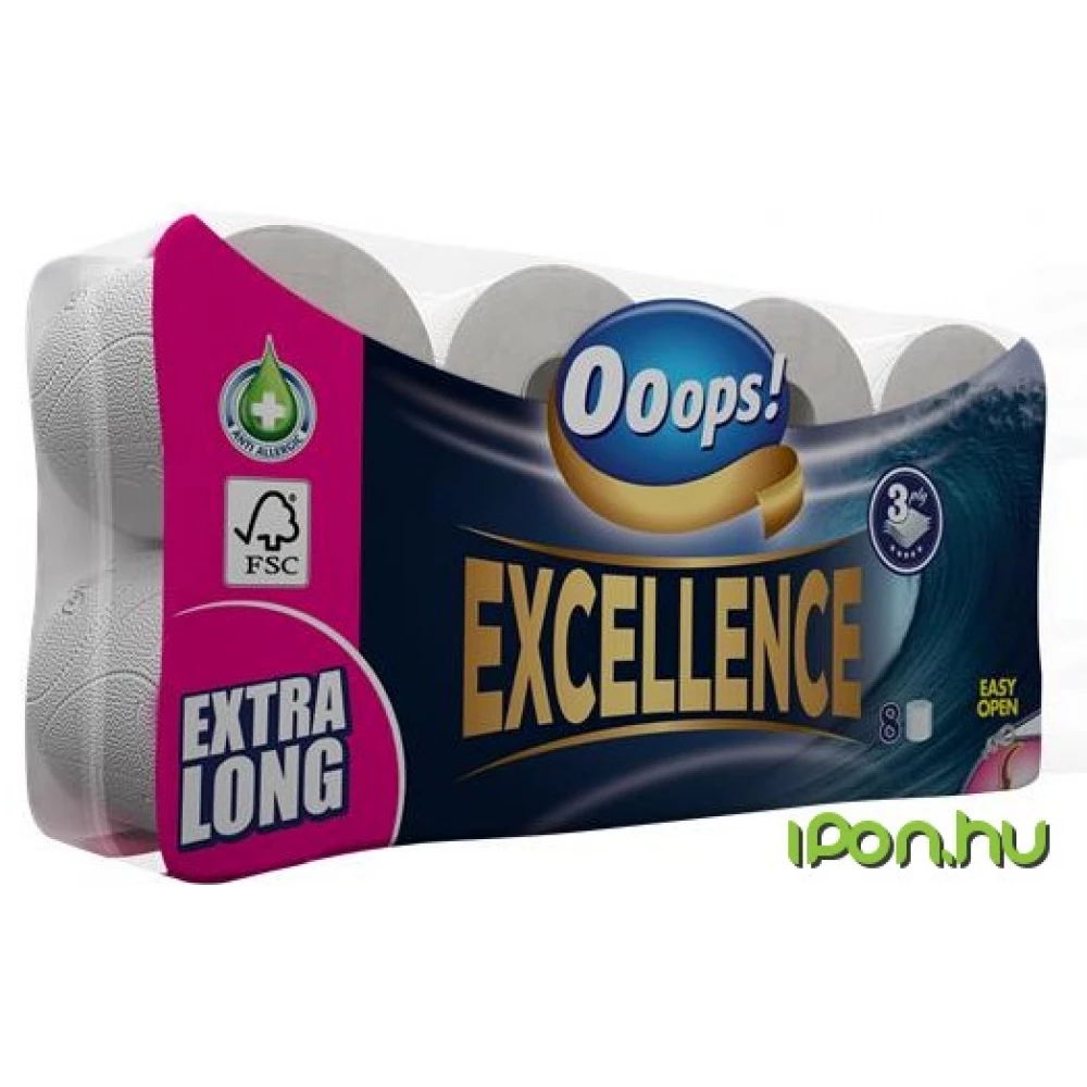 Ooops! Excellence Toalettpapír 3 rétegű 8 tekercses