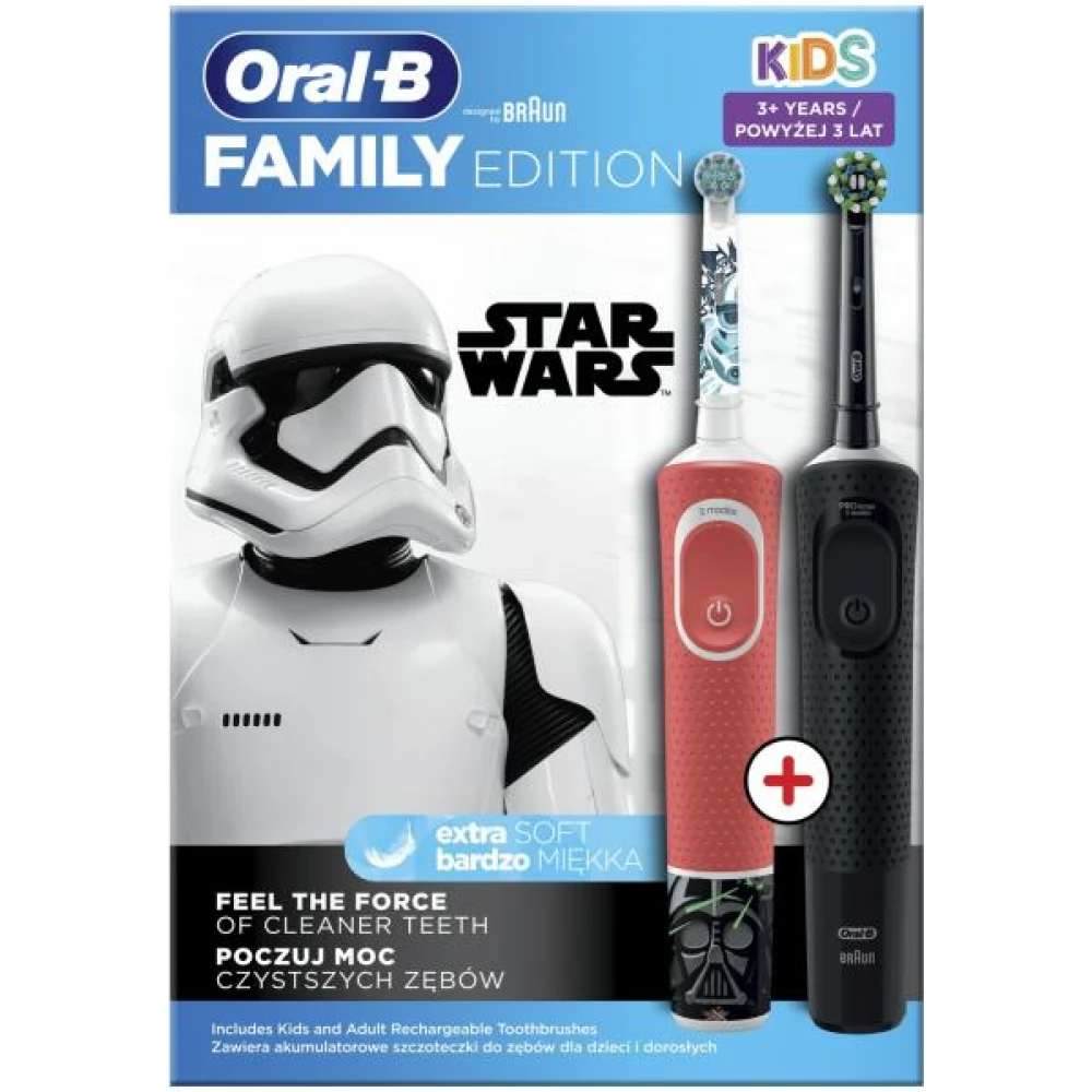 ORAL-B D100 + D103 Vitality Pro + Kids Star Wars elektromos fogkefe szett